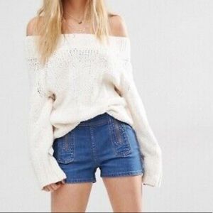 Free People ‘Be Mine’ Double Zipper Denim Shorts